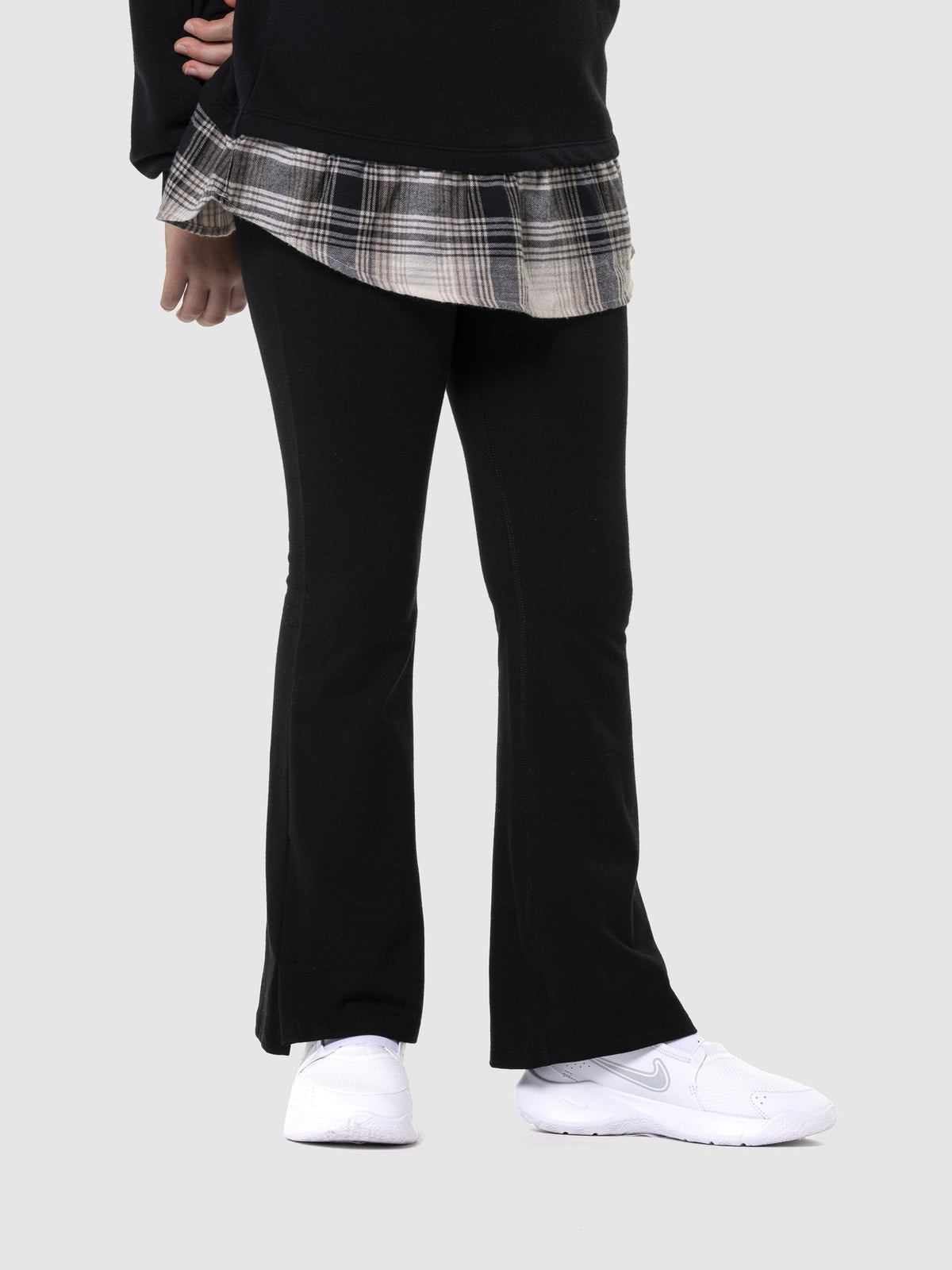 Siyah Streç Jersey Legging Flare Tayt
