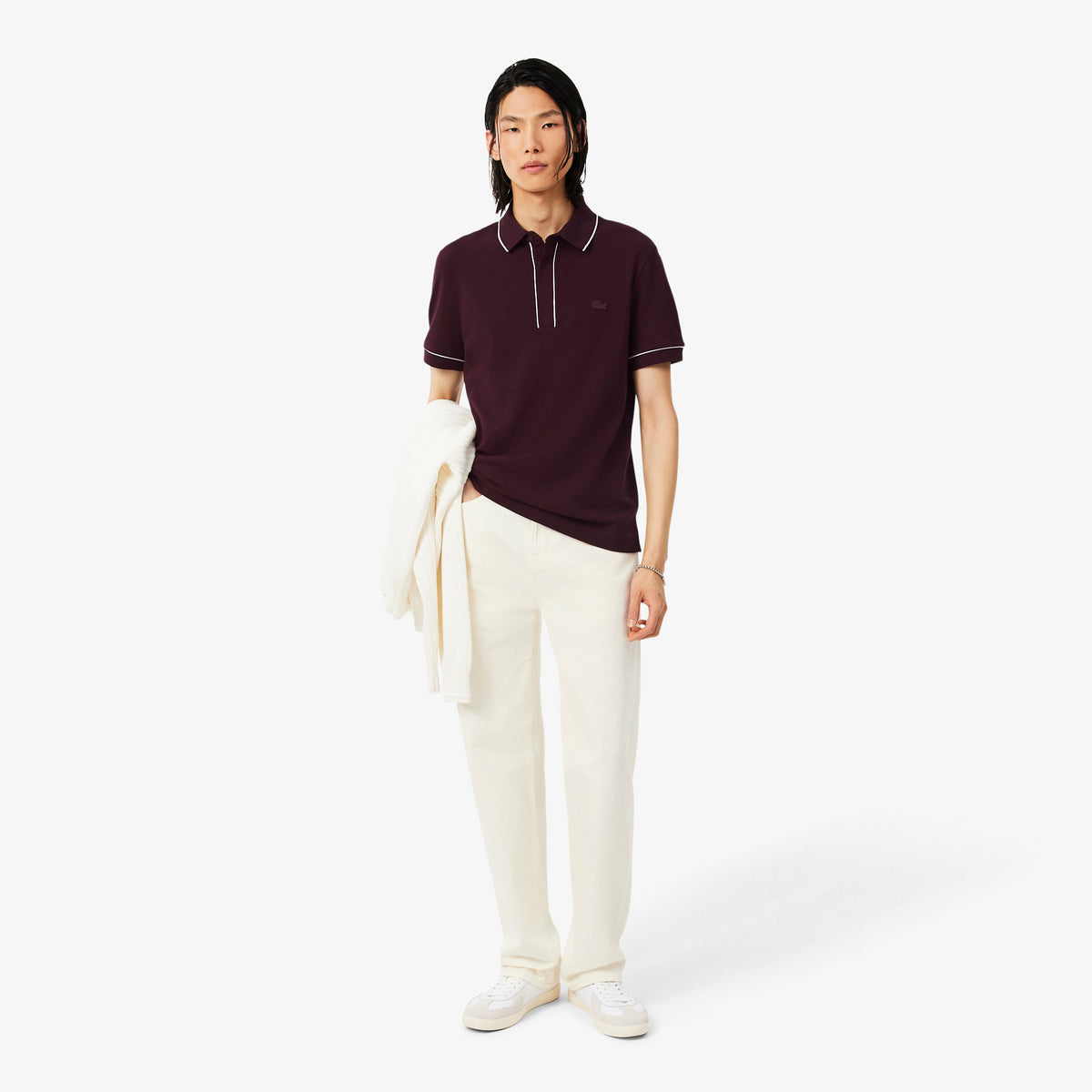Lacoste Erkek Regular Fit Organik Pamuk Bordo Paris Polo