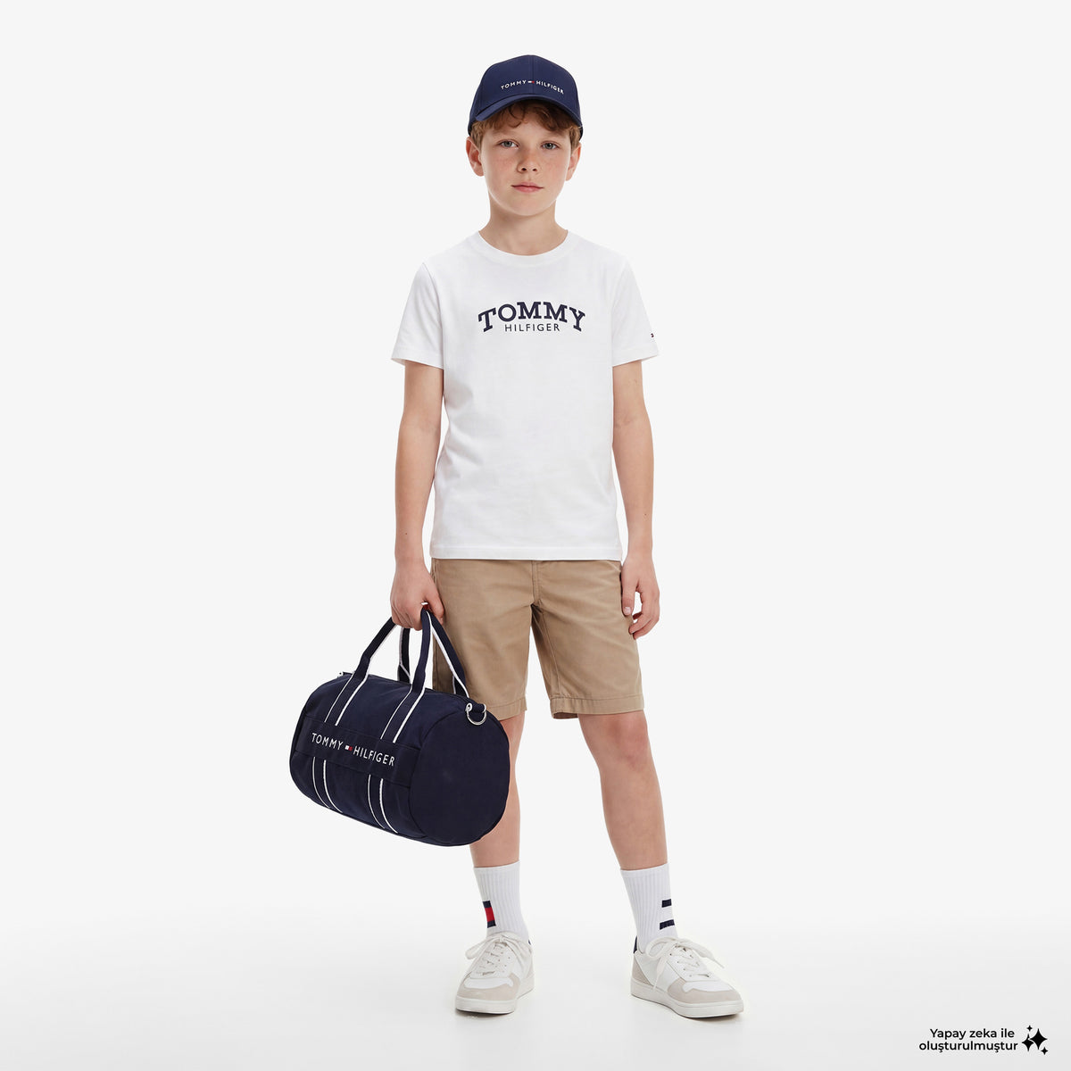 Tommy Hilfiger Monotype Çocuk Beyaz T-shirt