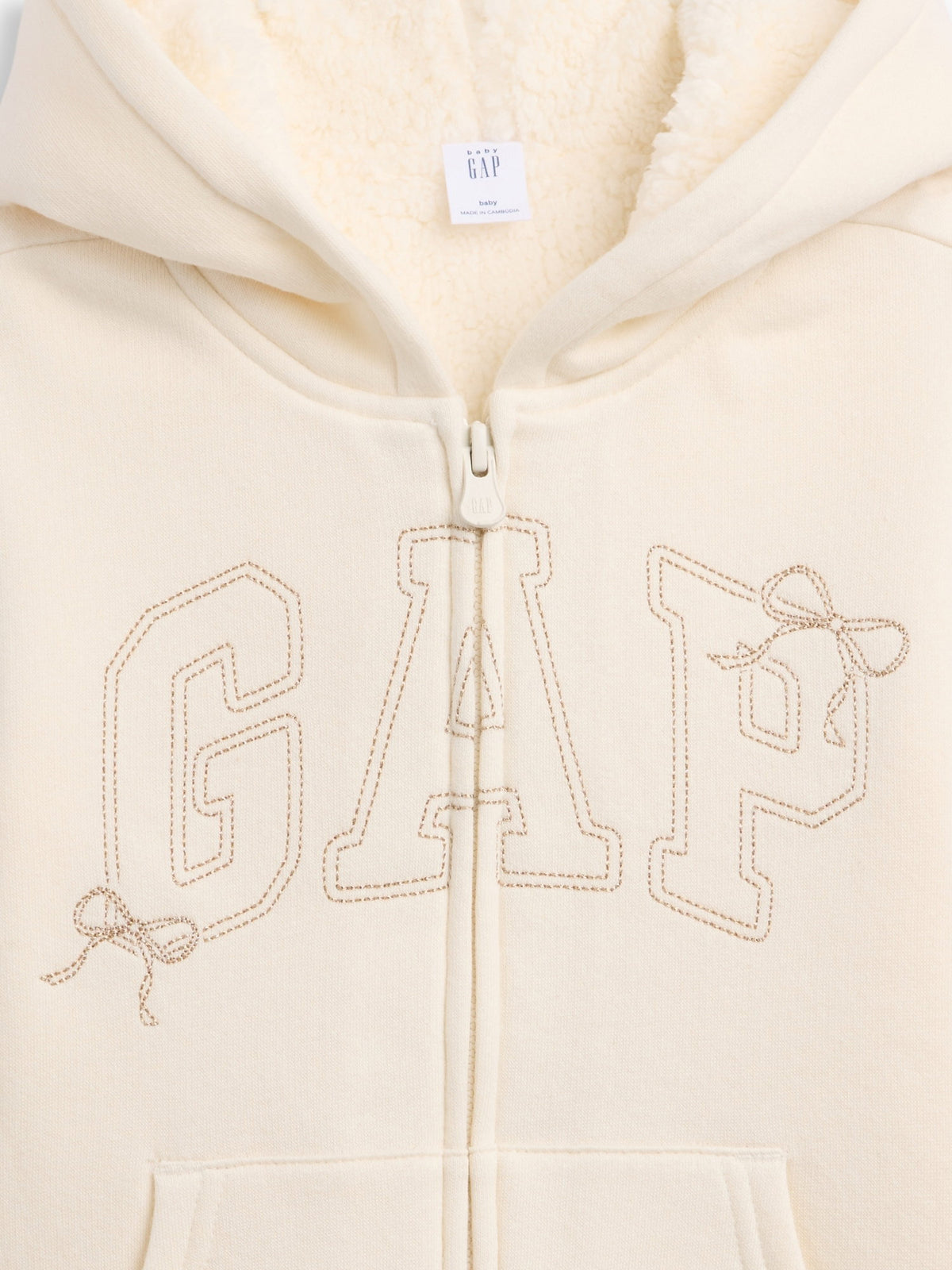 Lila Sherpa Astarlı Logo Fermuarlı Sweatshirt