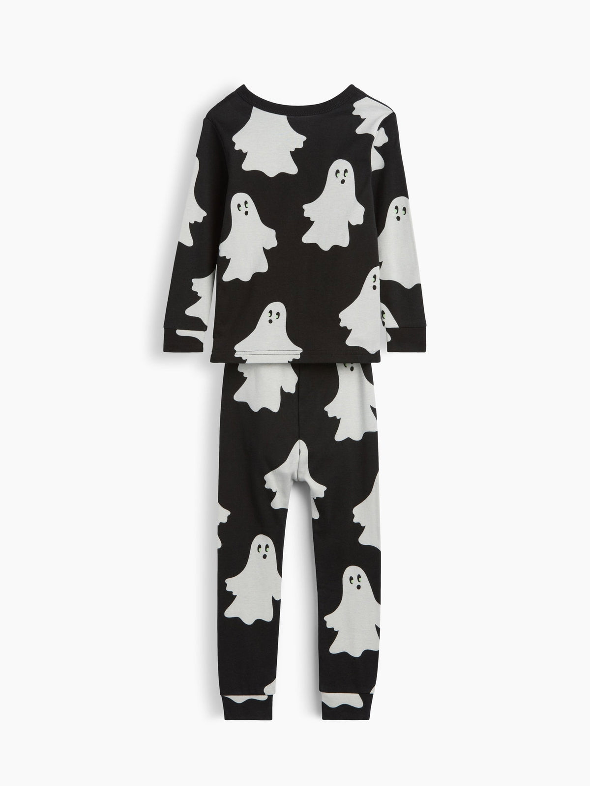 Siyah Organik Brushed Pamuk Ghost Pijama Takımı