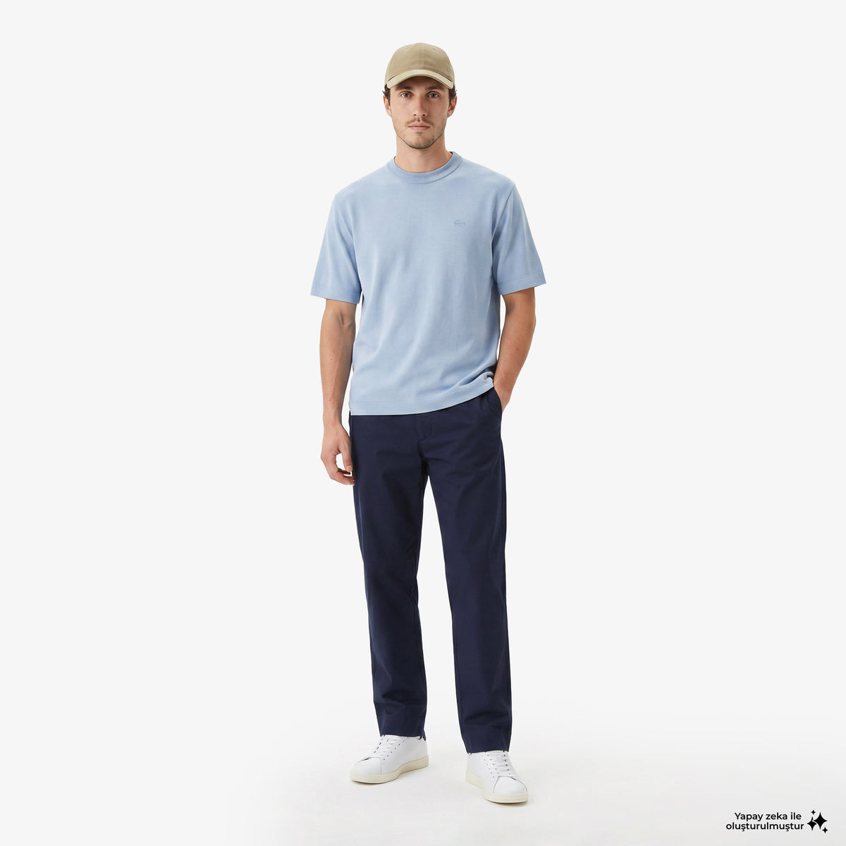 House Of Superstep X Lacoste Kapsul Koleksiyon Erkek Mavi T-shirt