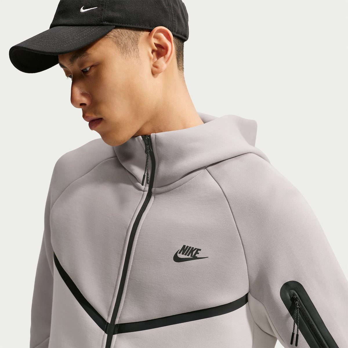 Nike Tech Fleece Full Zip Erkek Gri Sweatshirt