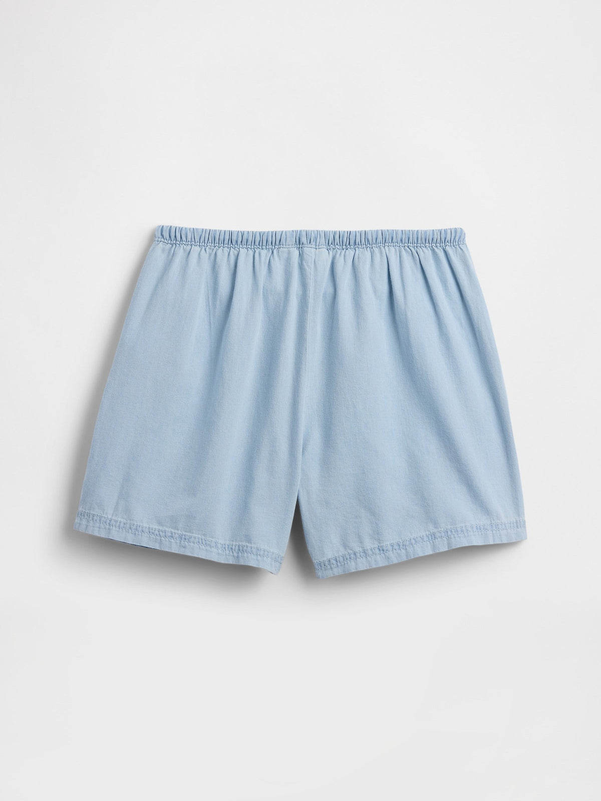 Açık Mavi Relaxed Pull-on Keten Karışım Şort
