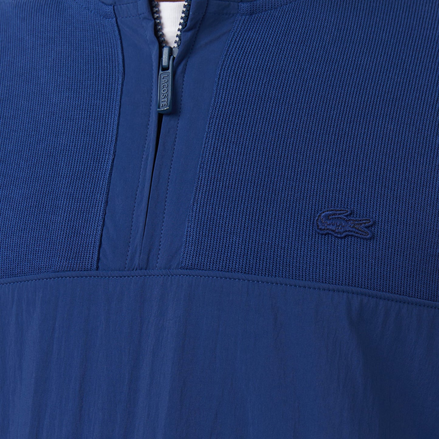 Lacoste Erkek Yarım Fermuarlı Renk Bloklu Lacivert Sweatshirt