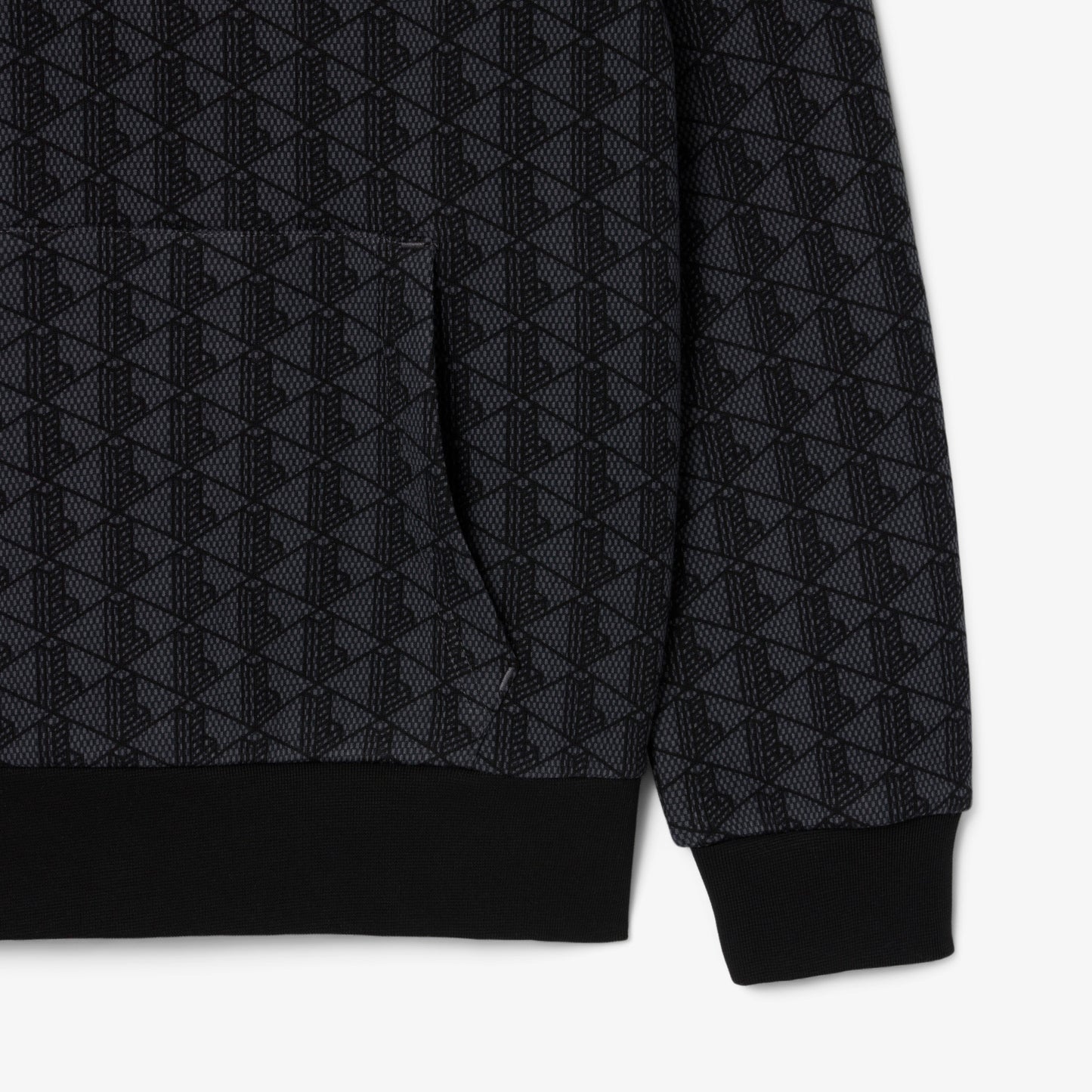 Lacoste Monogram Erkek Siyah Hoodie