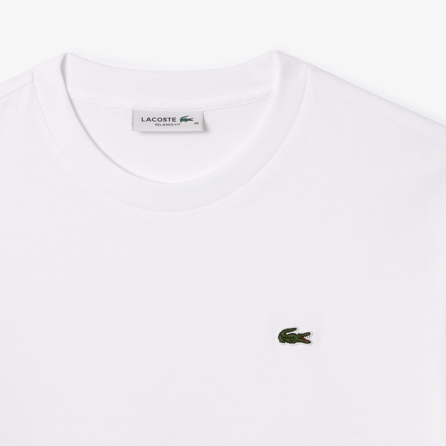 Lacoste Kadın Relaxed Fit Bisiklet Yaka Beyaz T-shirt