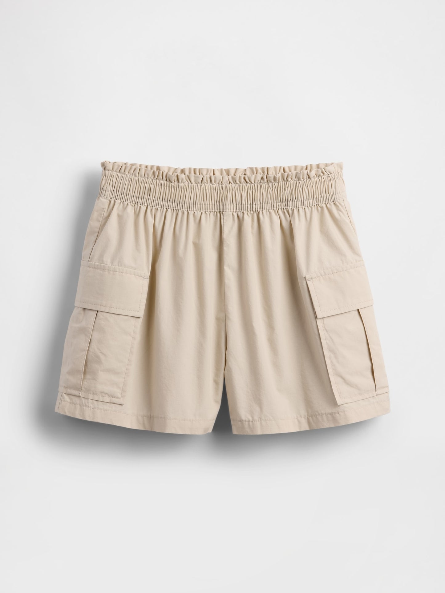 Bej Poplin Easy Kargo Şort