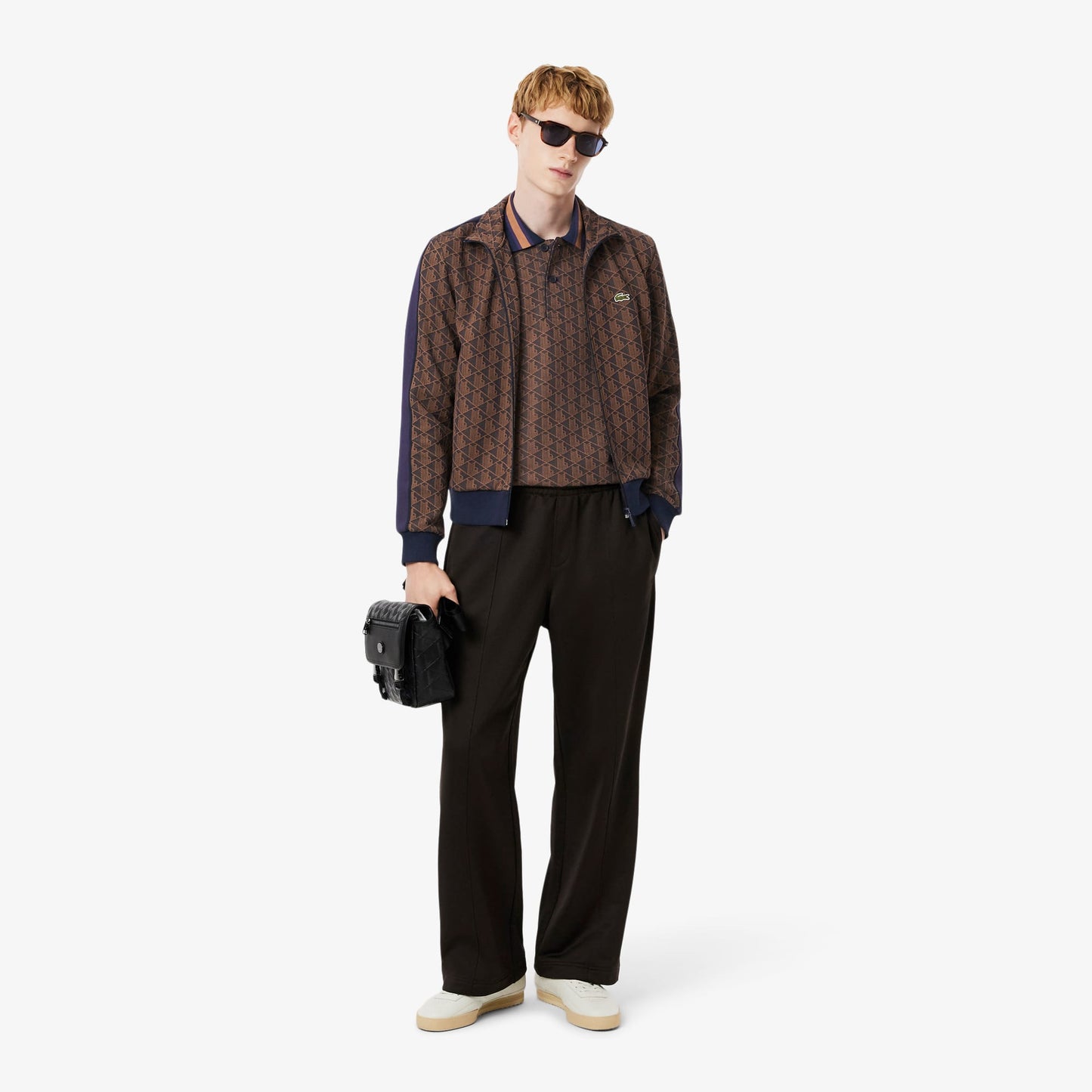 Lacoste Erkek Classic Fit Monogram Mor Polo