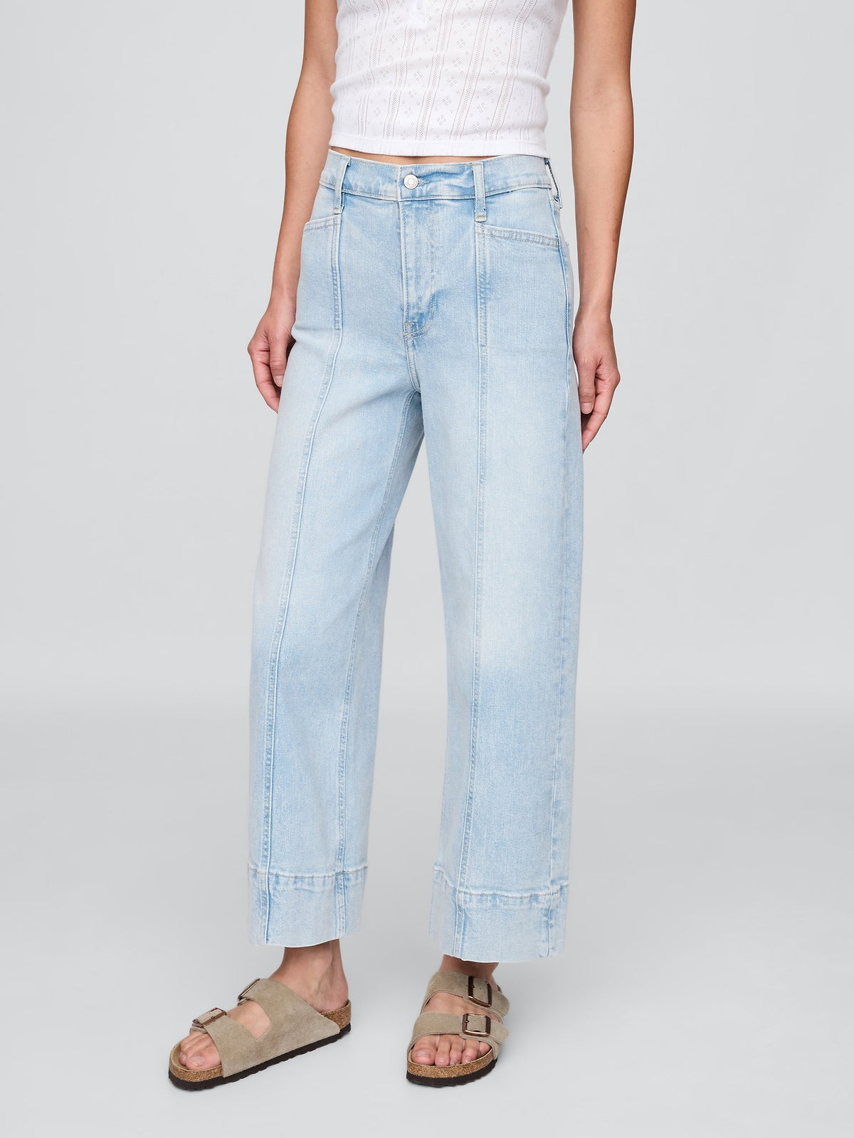 Mavi High Rise Stride Wide-leg Ankle Jean Pantolon