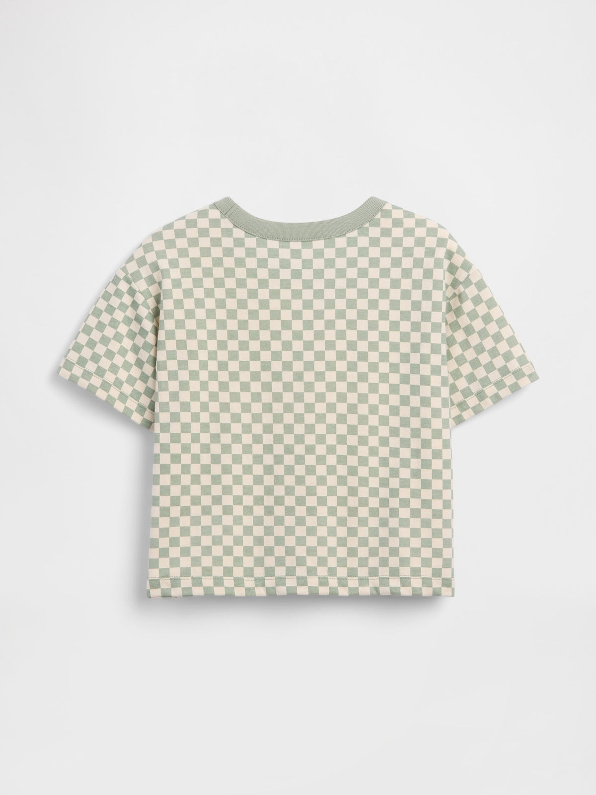 Açık Yeşil Boxy Kareli T-shirt
