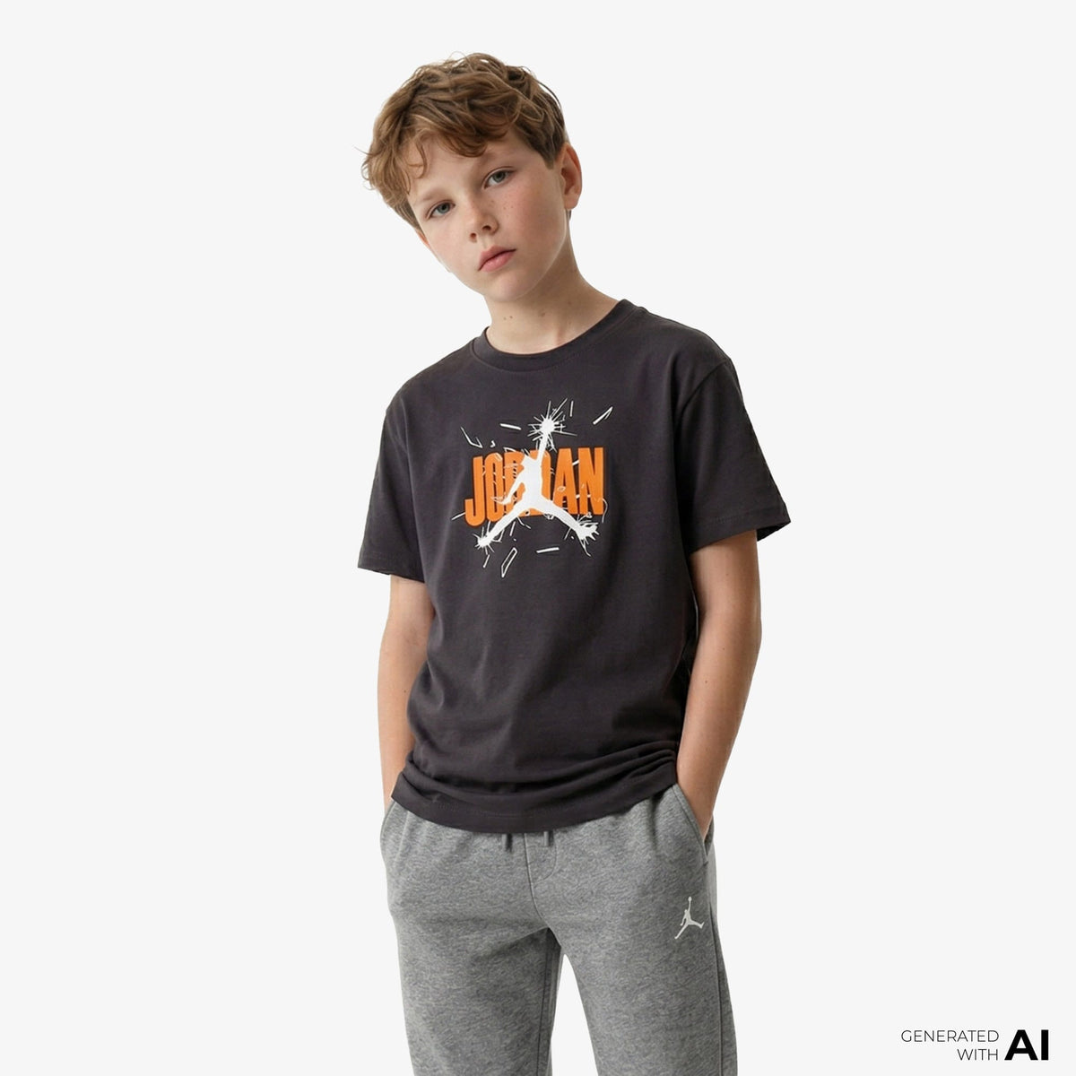 Jordan Shattered Backboard Çocuk Gri T-shirt