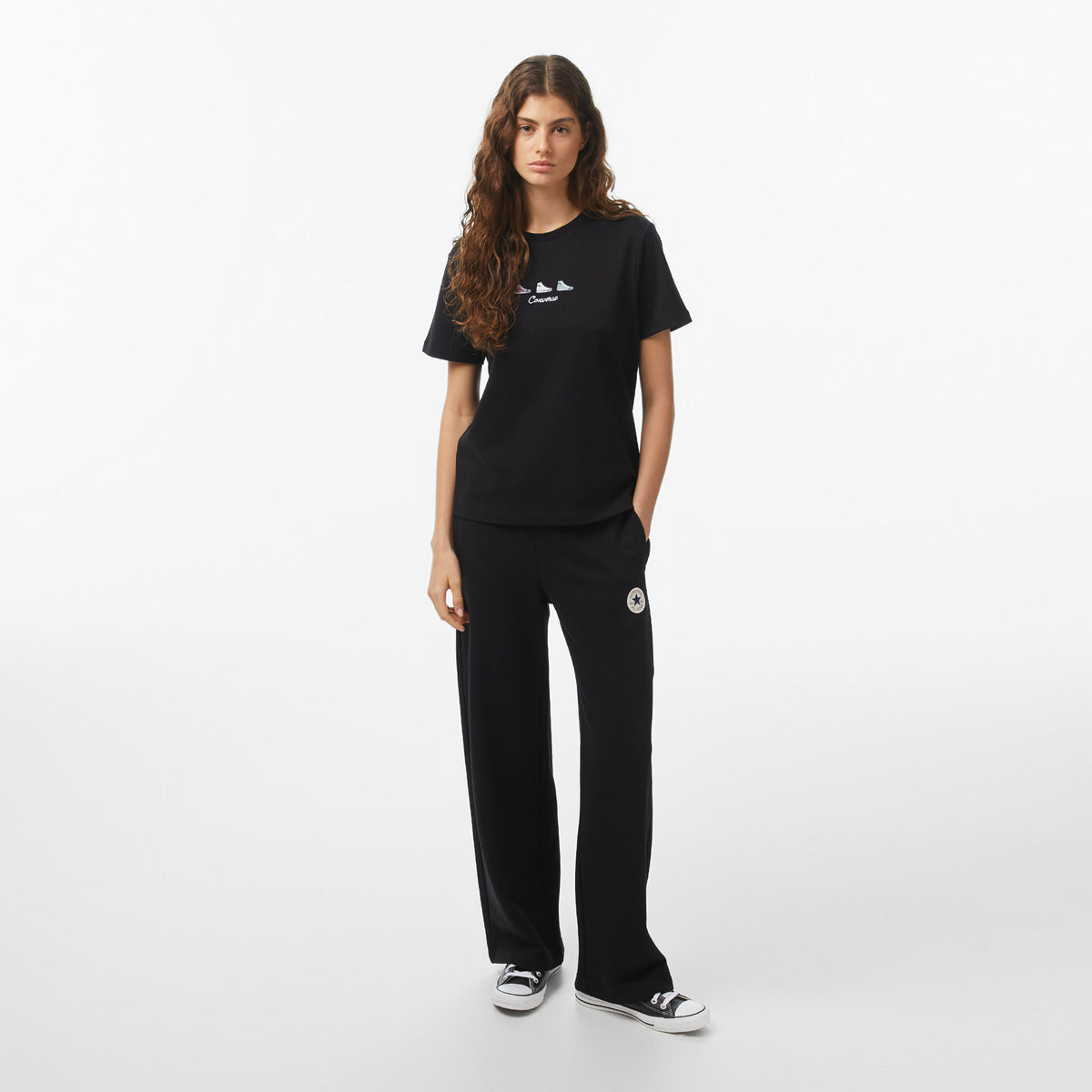 Converse Regular Fit Kadın Siyah T-shirt