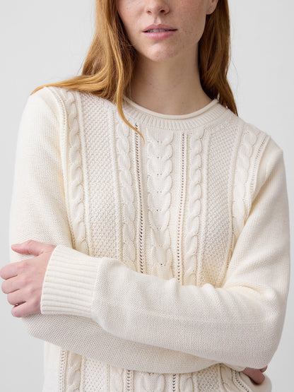 Kırmızı Rollneck Cable Örgü Kazak