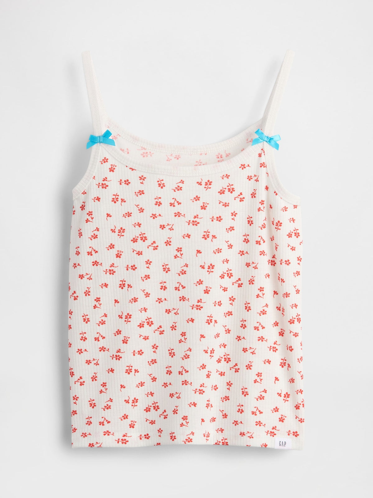 Çiçek Desenli Çocuk Geri Dönüştürülmüş Fitilli Pijama Tank Üstü