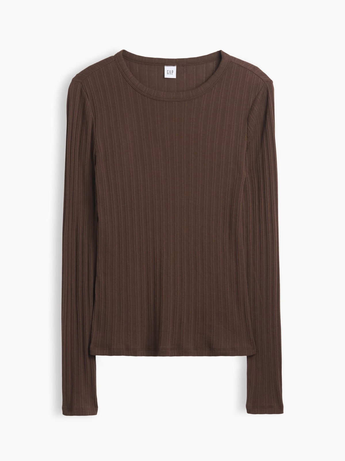 Kahverengi Essential Fitilli Pointelle T-shirt