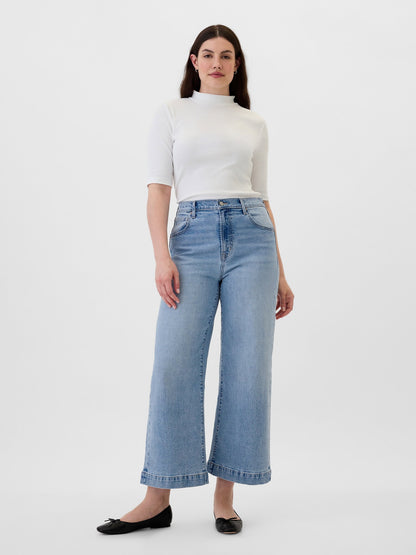 Mavi High Rise Wide-leg Crop Jean Pantolon