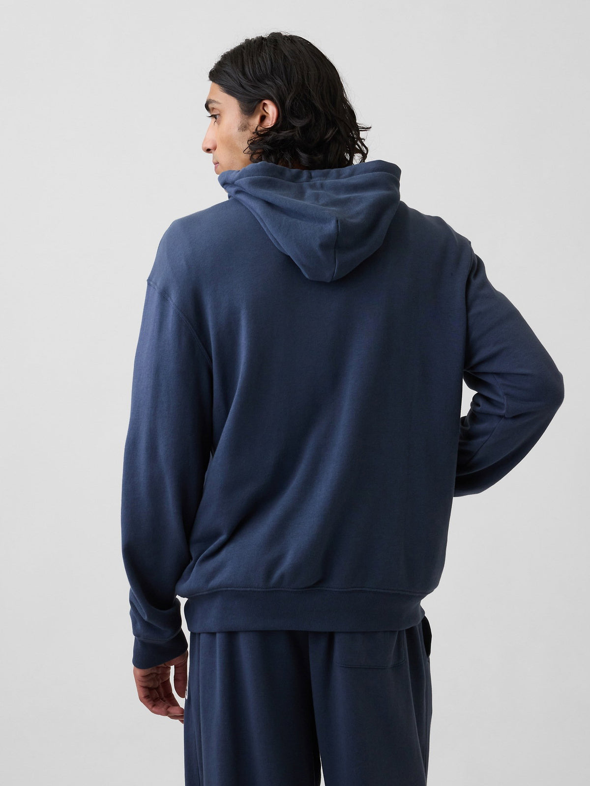 Lacivert Fransız Havlu Kumaş Relaxed Gap 1969 Logo Fermuarlı Sweatshirt