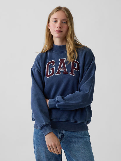 Gri Vintagesoft Oversized Mockneck Logo Sweatshirt