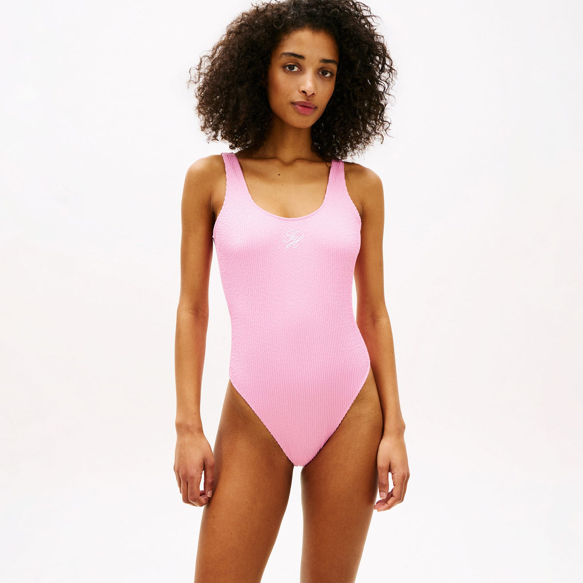 Tommy Hilfiger Texture Kadın Pembe Mayo