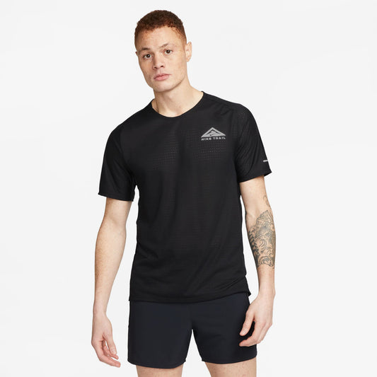 Nike Dri-fıt Solar Chase Ss Top Erkek Siyah Koşu T-shirt