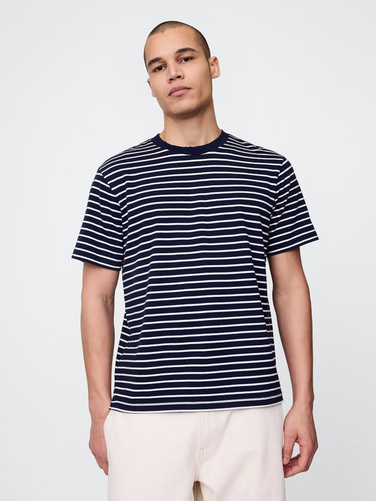 Çizgili Heavyweight Relaxed T-shirt
