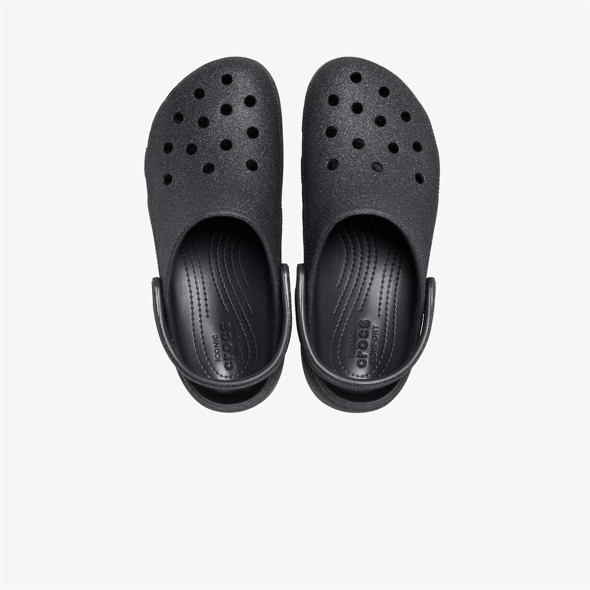 Crocs Classic Platform Glitter Clog Kadın Siyah Sandalet
