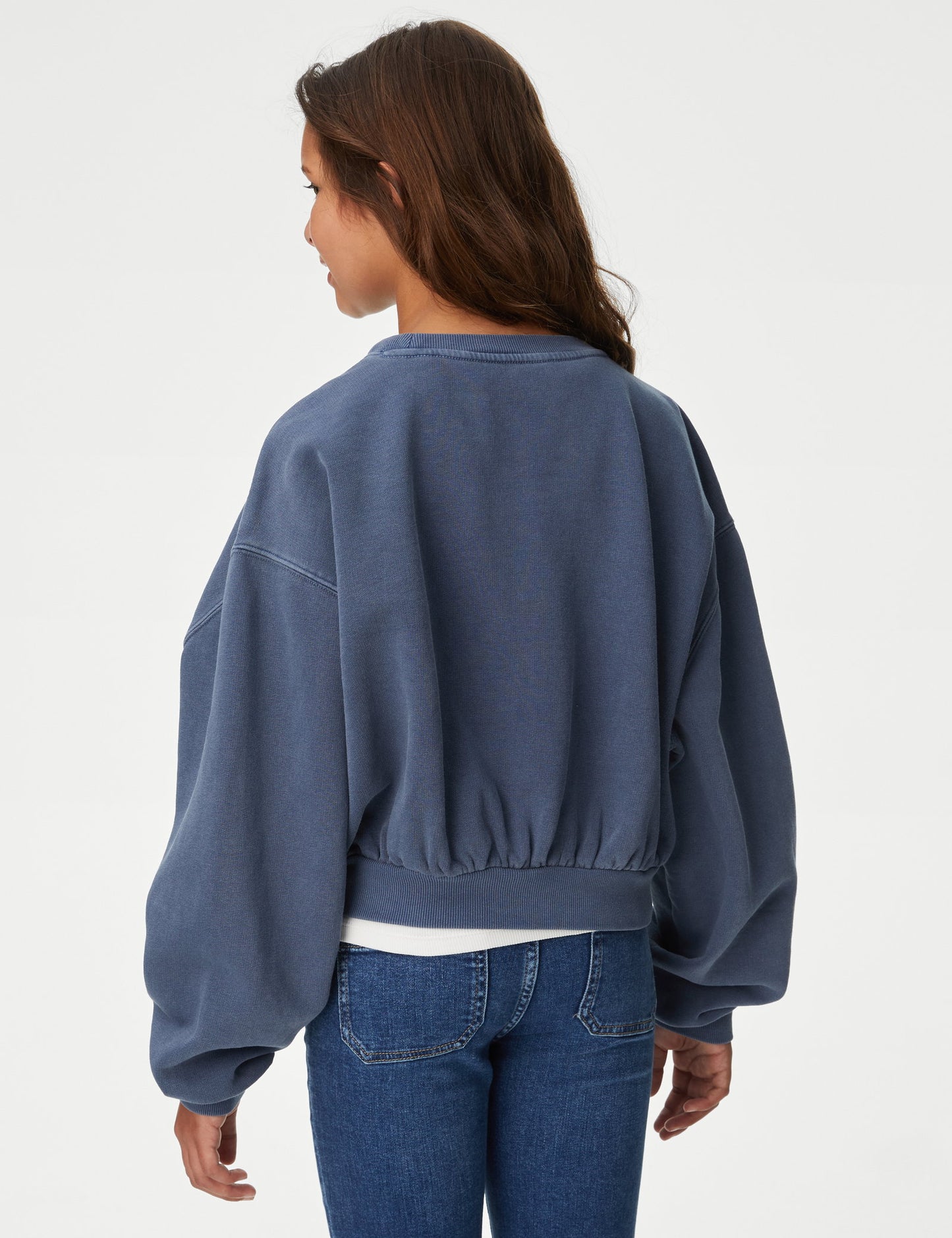 Saf Pamuklu Slogan Desenli Sweatshirt
