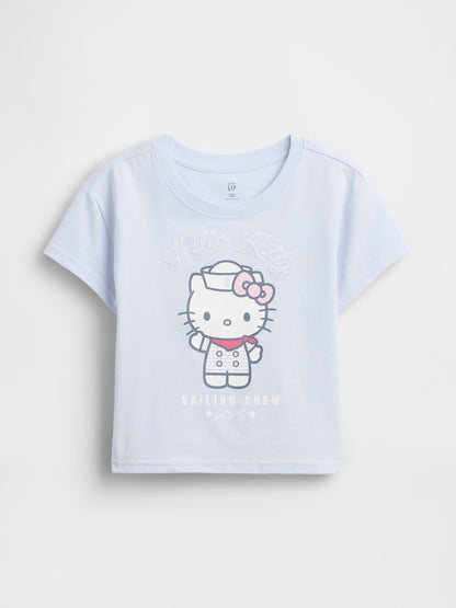 Açık Mavi Hello Kitty Grafik Baskılı T-shirt