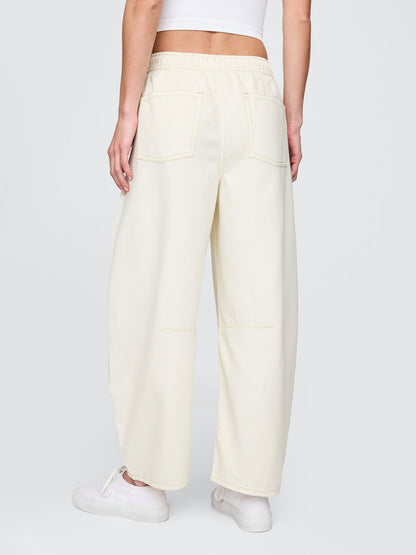 Bej Mid Rise Ultrasoft Kolay Horseshoe Jean Pantolon