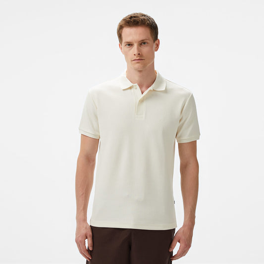 Nautica Erkek Ekru Slim Fit Polo Yaka T-shirt