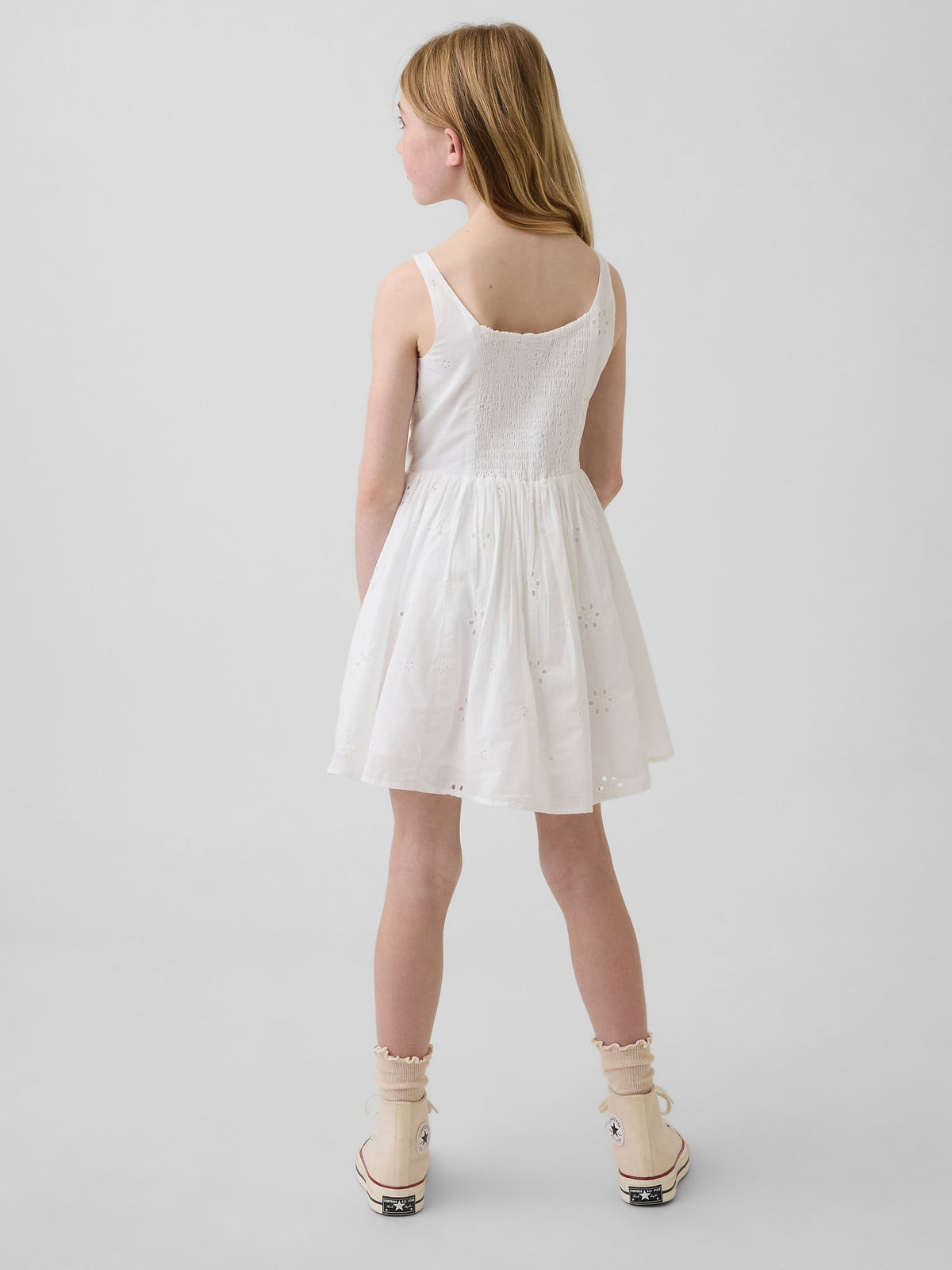 Beyaz Eyelet Elbise