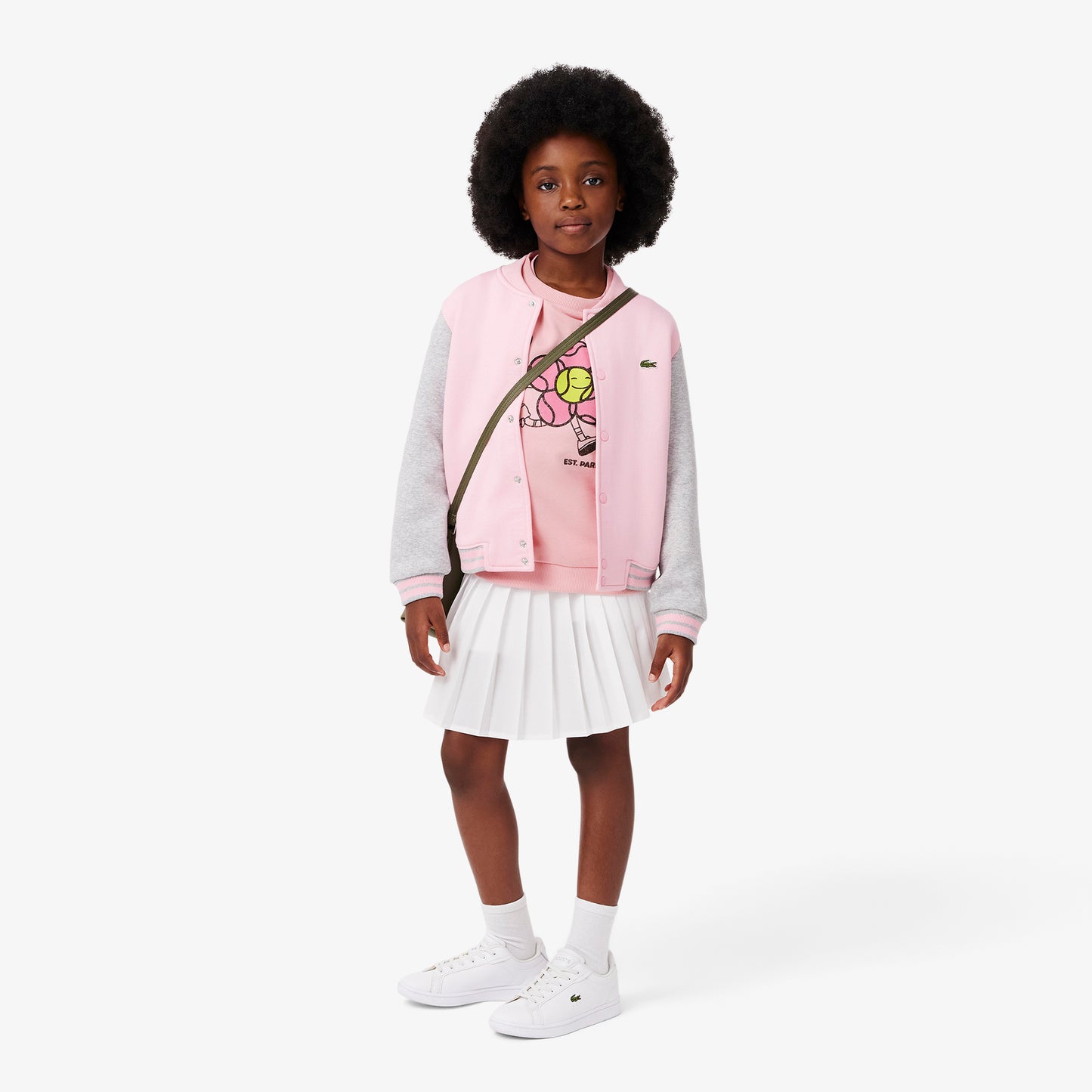 Lacoste Çocuk Baskılı Pembe Sweatshirt