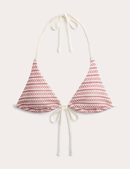 Desenli Üçgen Bikini Üstü