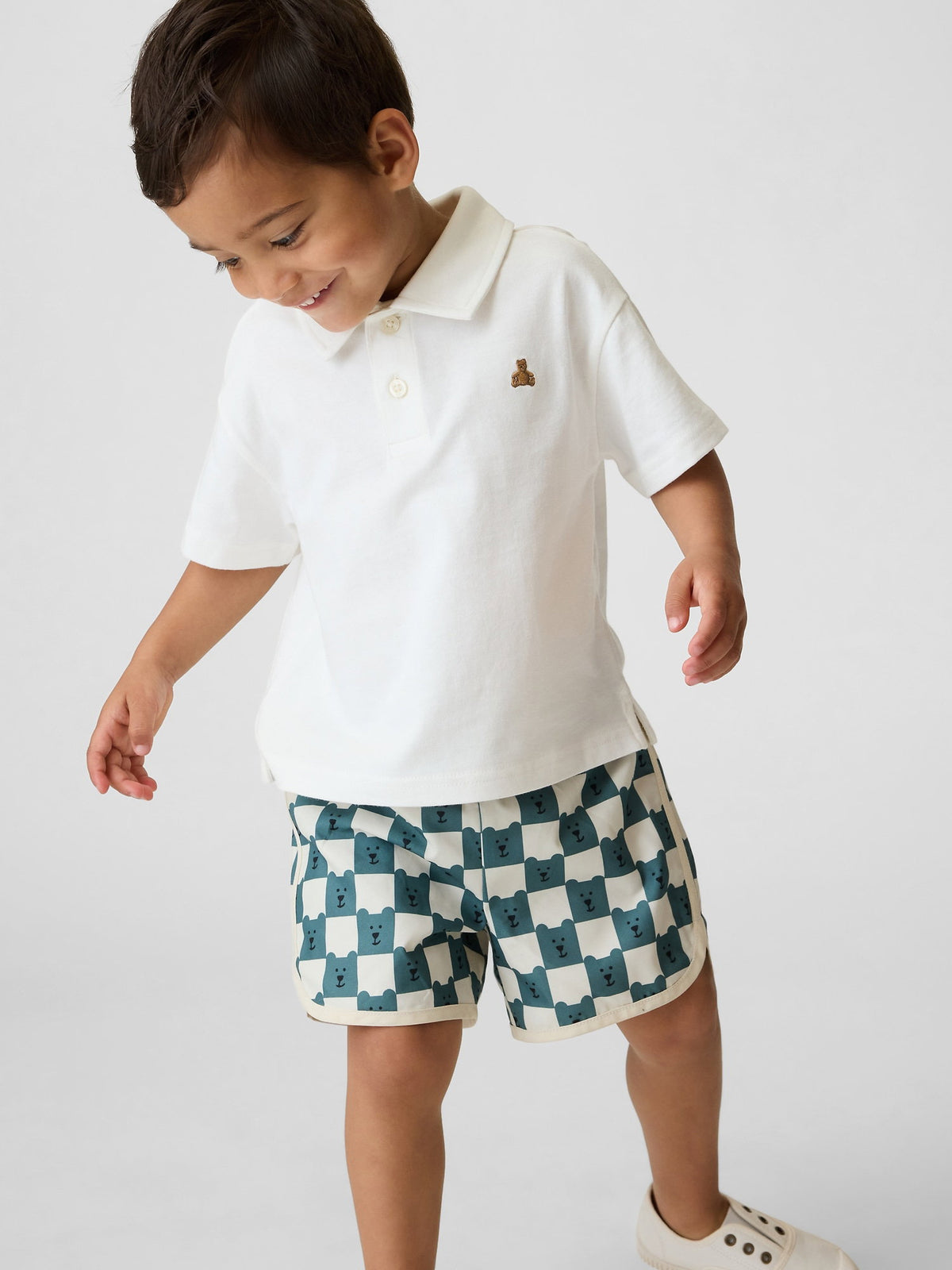 Beyaz Boxy Polo T-shirt