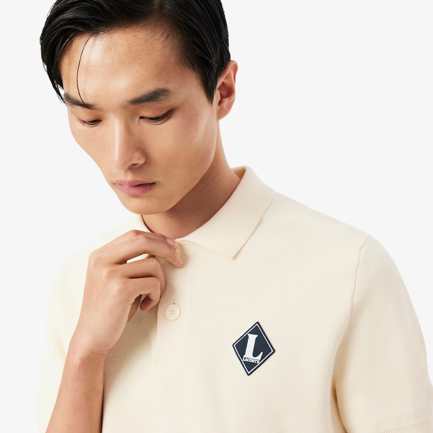 Lacoste Classic Fit Erkek Krem Polo