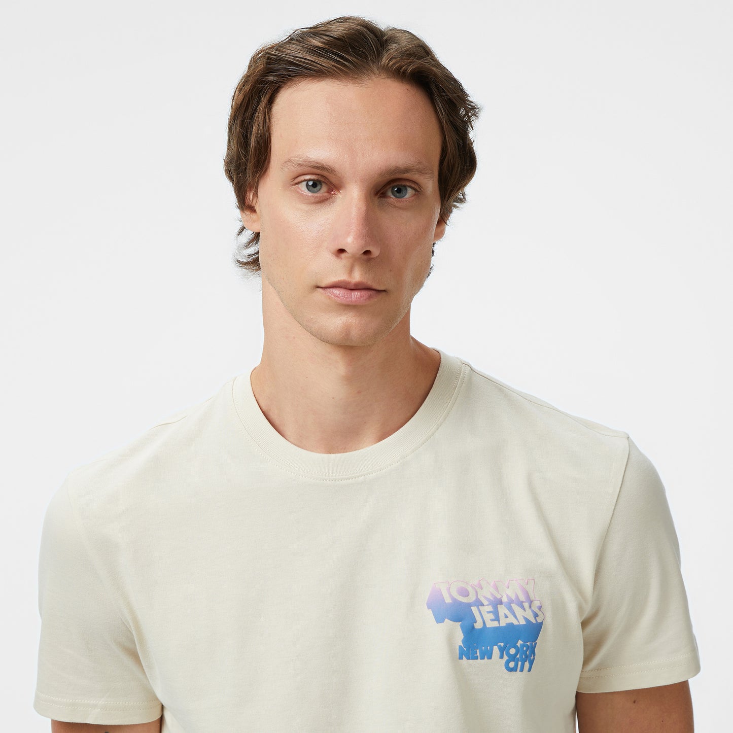Tommy Hilfiger Back Logo Erkek Bej T-shirt