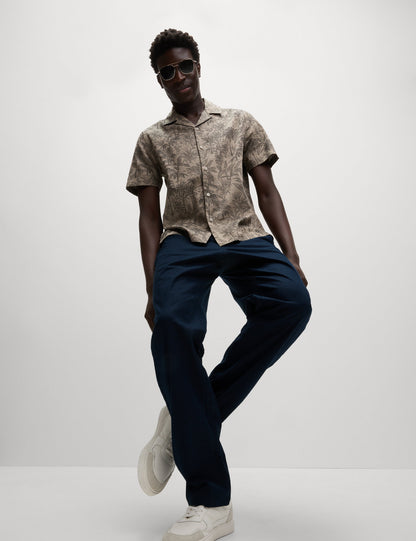 Loose Fit Pamuk Keten Karışımlı Pantolon