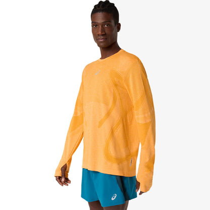 Asics Road Seamless Ls Top Erkek Turuncu Koşu Sweatshirt
