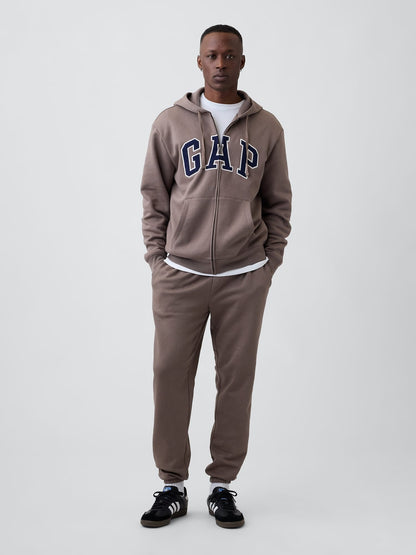 Kahverengi Relaxed Gap Logo Fermuarlı Sweatshirt