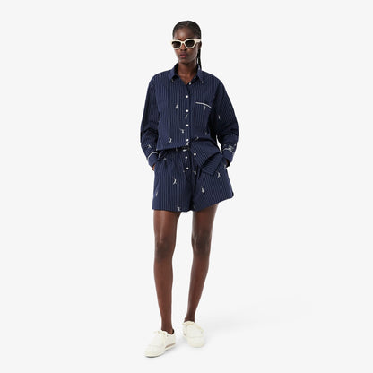 Lacoste Oversize Fit Kadın Lacivert Şort