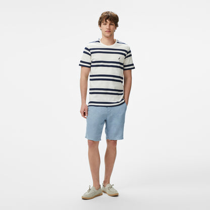 Nautica Erkek Krem Regular Fit Çizgili T-shirt