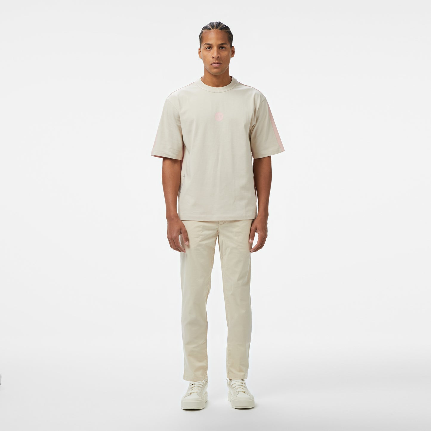 United4 Erkek Krem/pembe T-shirt