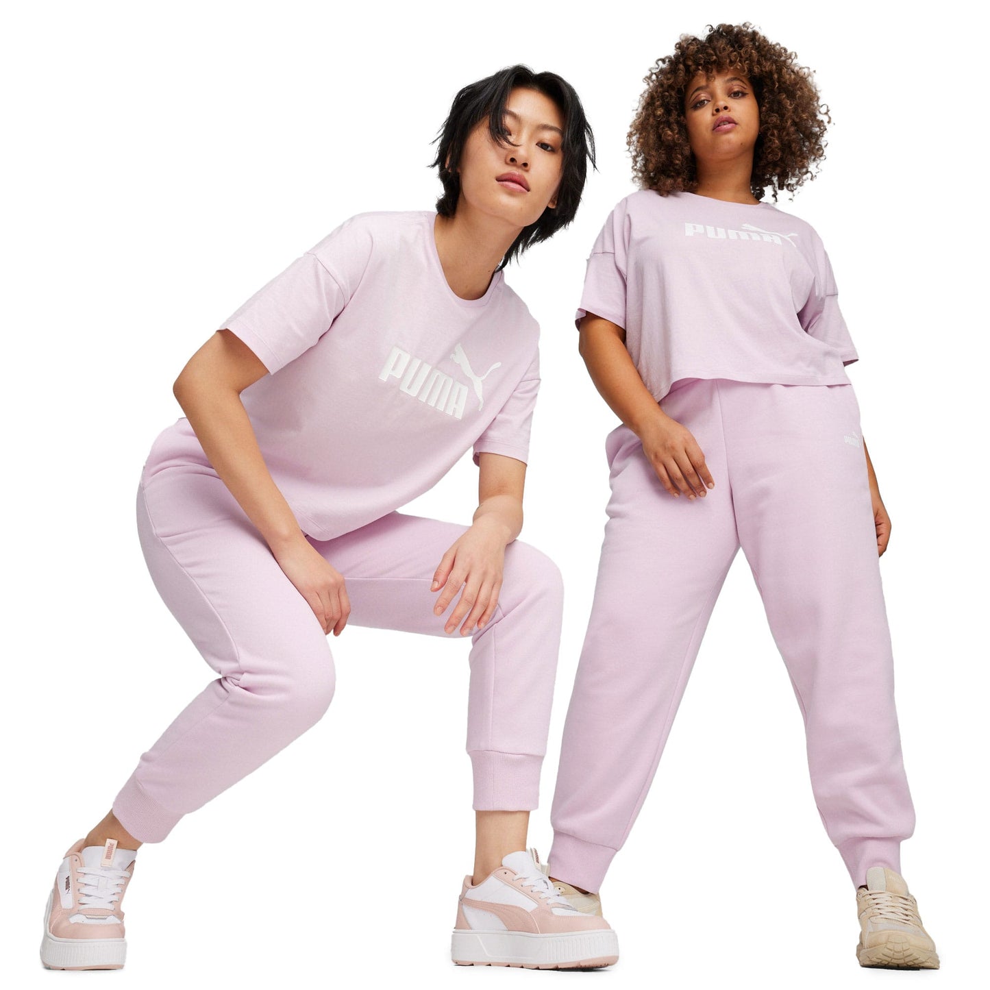 Puma Essentials Cropped Logo Kadın Pembe T-shirt