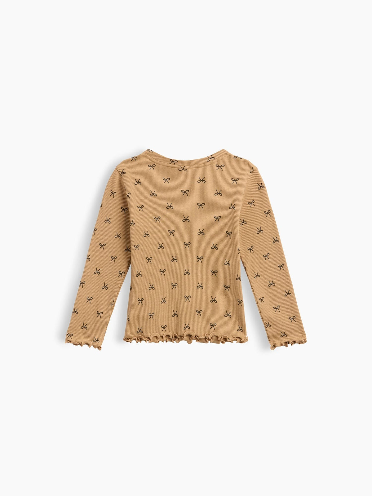 Kahverengi Fitilli Bisiklet Yaka T-shirt