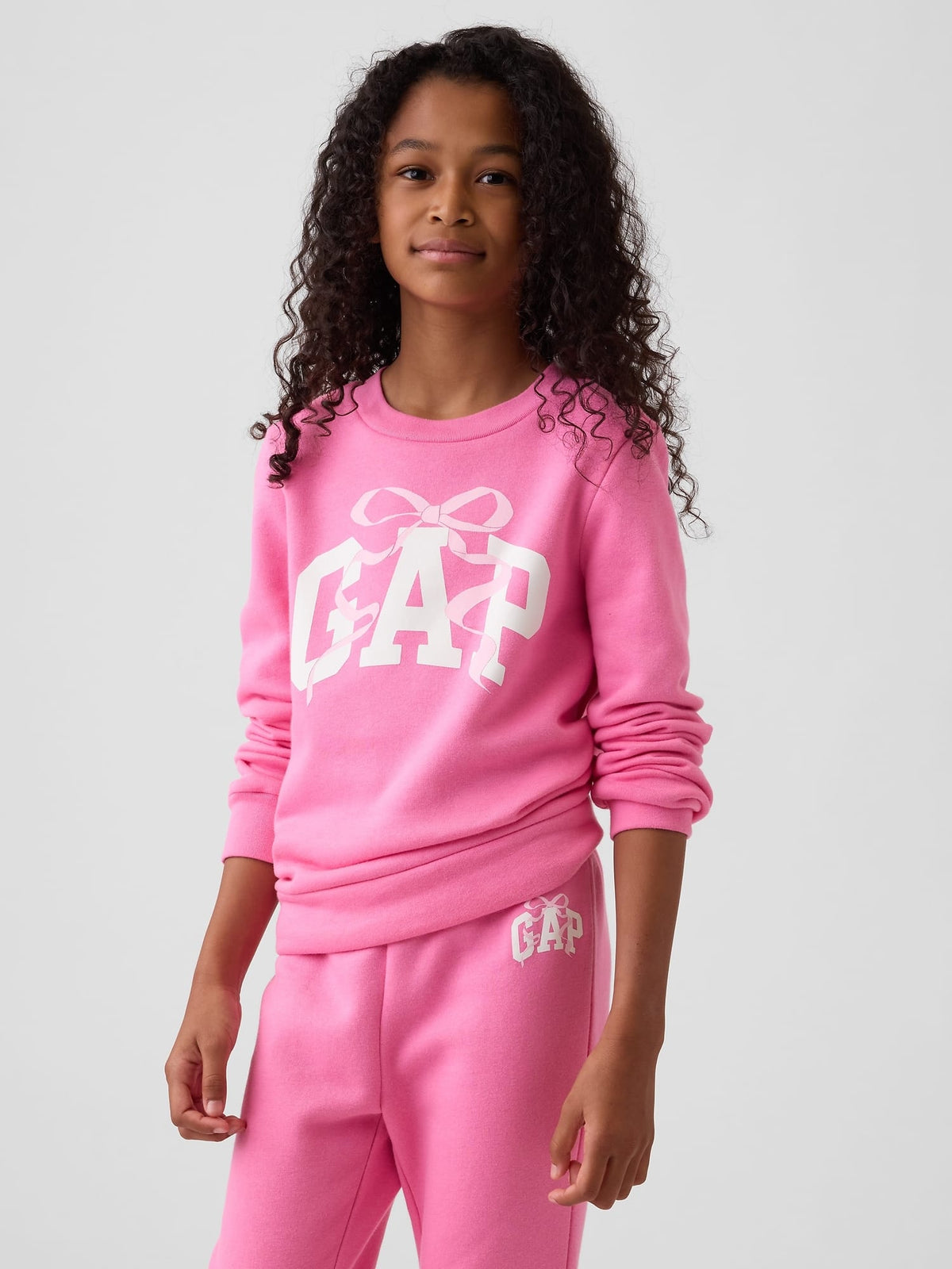 Pembe Grafik Baskılı Sweatshirt
