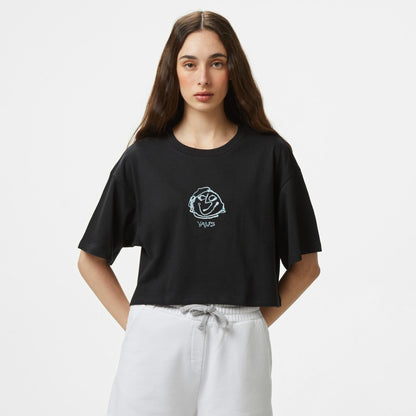 Vans Grinning Face Ss Relax Crop Kadın Siyah T-shirt