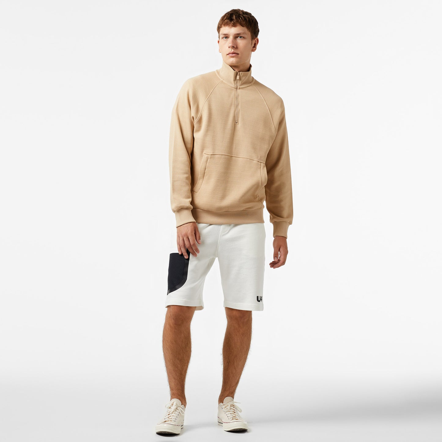 United4 Erkek Krem Hoodie