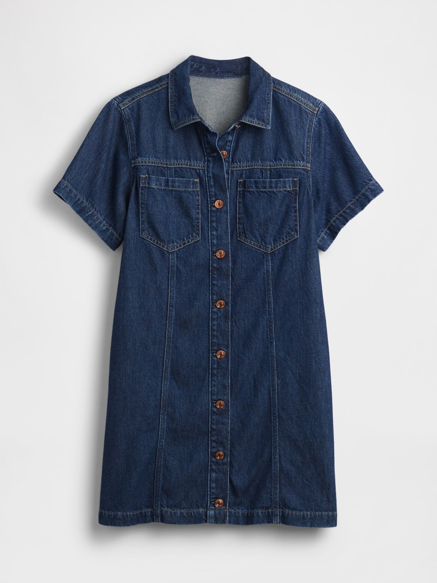Koyu Mavi Ultrasoft Denim Mini Elbise