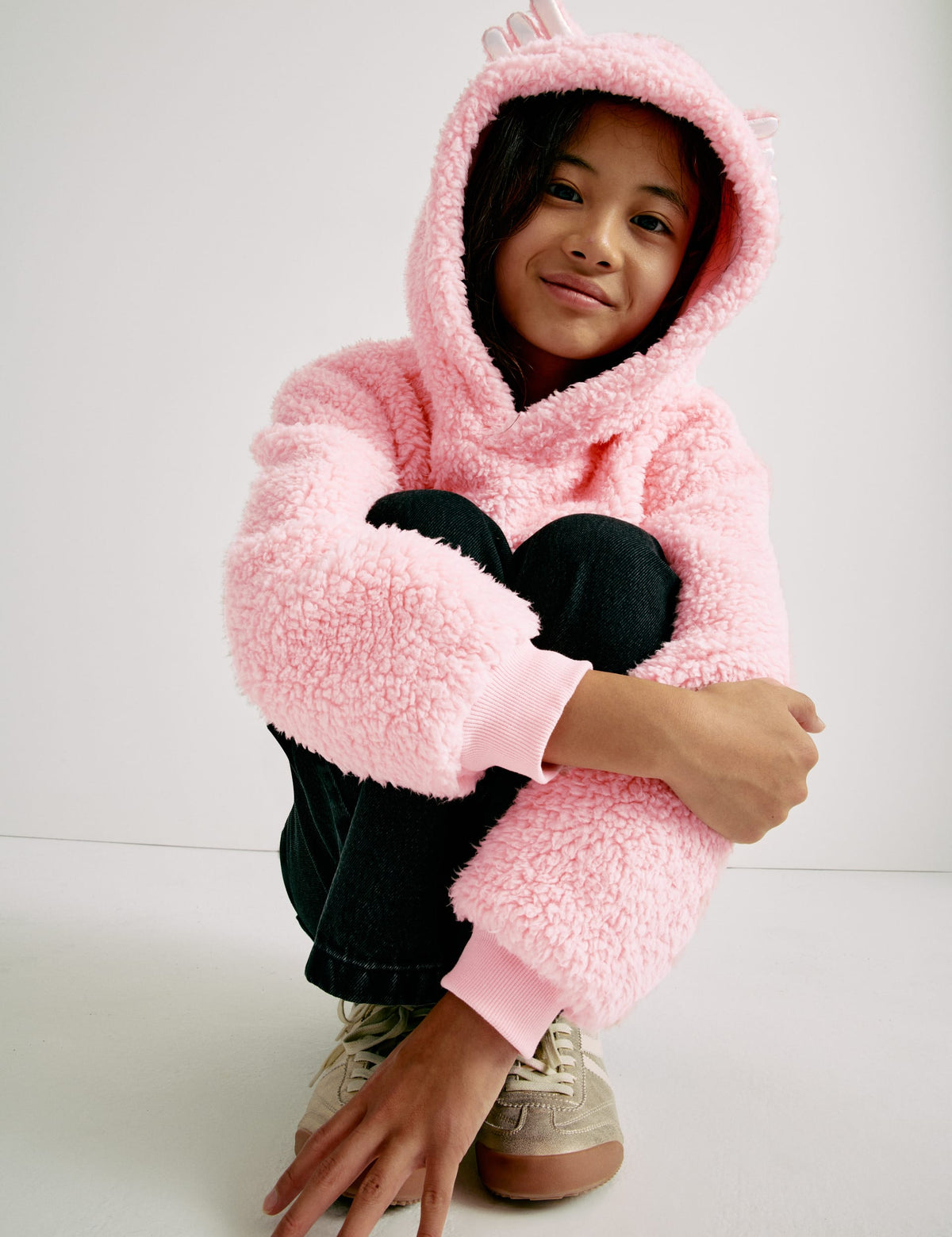 Squishmallows Kedili Borg Kapüşonlu Sweatshirt